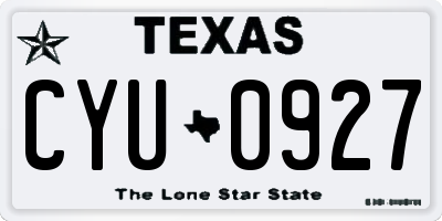 TX license plate CYU0927