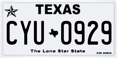 TX license plate CYU0929