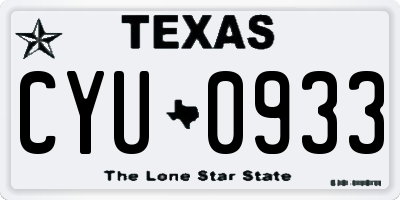 TX license plate CYU0933