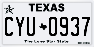 TX license plate CYU0937