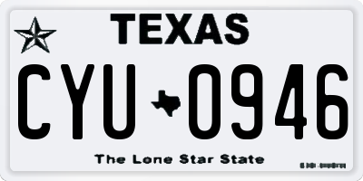 TX license plate CYU0946