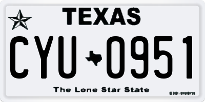 TX license plate CYU0951