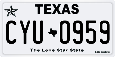 TX license plate CYU0959
