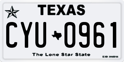 TX license plate CYU0961