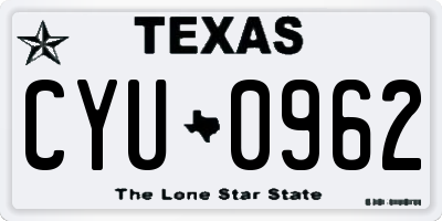 TX license plate CYU0962