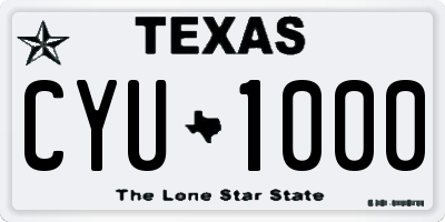 TX license plate CYU1000