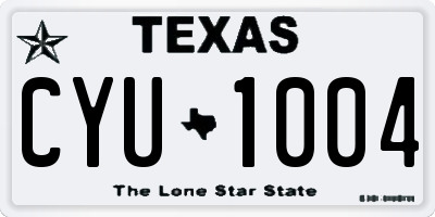 TX license plate CYU1004