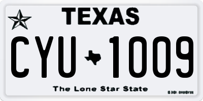 TX license plate CYU1009