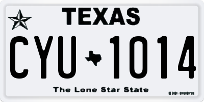 TX license plate CYU1014