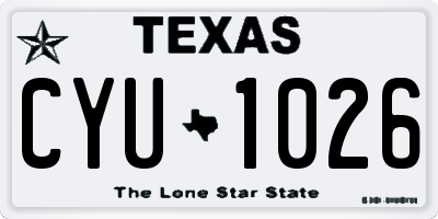 TX license plate CYU1026