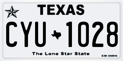 TX license plate CYU1028