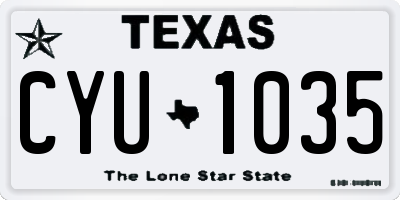TX license plate CYU1035