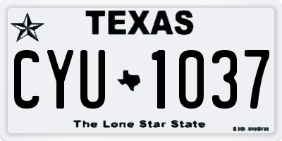 TX license plate CYU1037