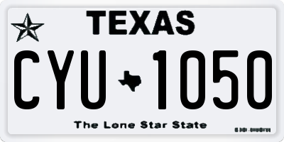 TX license plate CYU1050