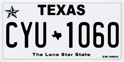 TX license plate CYU1060