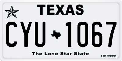 TX license plate CYU1067