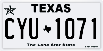 TX license plate CYU1071