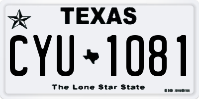 TX license plate CYU1081