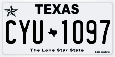 TX license plate CYU1097