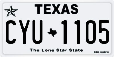 TX license plate CYU1105