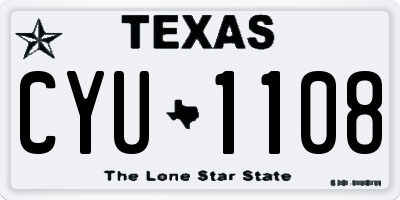 TX license plate CYU1108