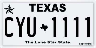 TX license plate CYU1111