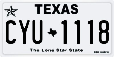 TX license plate CYU1118