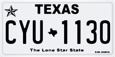 TX license plate CYU1130