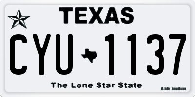 TX license plate CYU1137