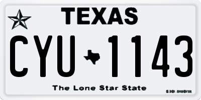 TX license plate CYU1143