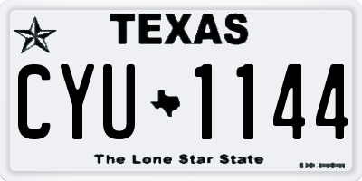 TX license plate CYU1144