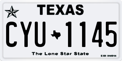 TX license plate CYU1145