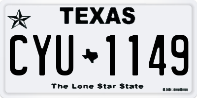 TX license plate CYU1149