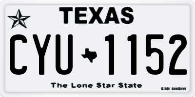 TX license plate CYU1152