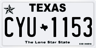TX license plate CYU1153