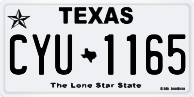 TX license plate CYU1165