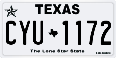 TX license plate CYU1172