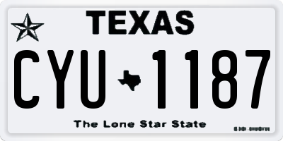 TX license plate CYU1187