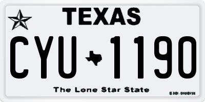TX license plate CYU1190