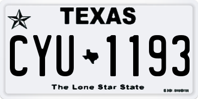 TX license plate CYU1193