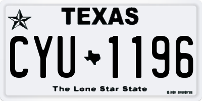 TX license plate CYU1196