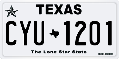 TX license plate CYU1201