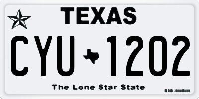 TX license plate CYU1202
