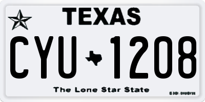 TX license plate CYU1208
