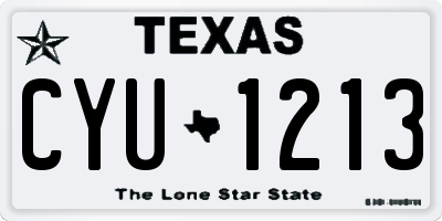 TX license plate CYU1213