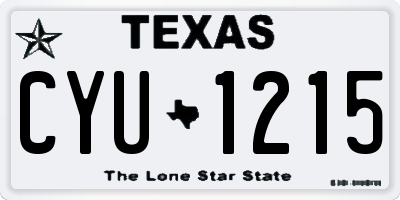 TX license plate CYU1215