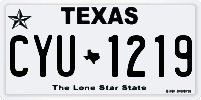 TX license plate CYU1219