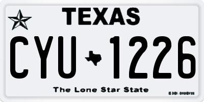 TX license plate CYU1226