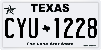 TX license plate CYU1228