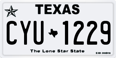 TX license plate CYU1229